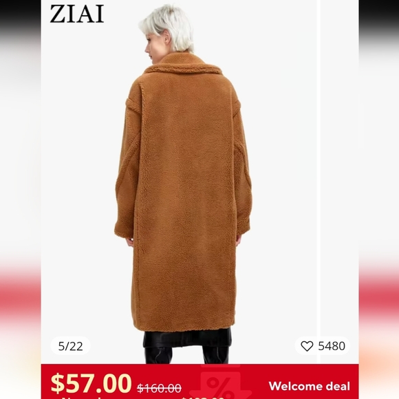 ZIAI Teddy faux fur coat EU 42 - Picture 2 of 16